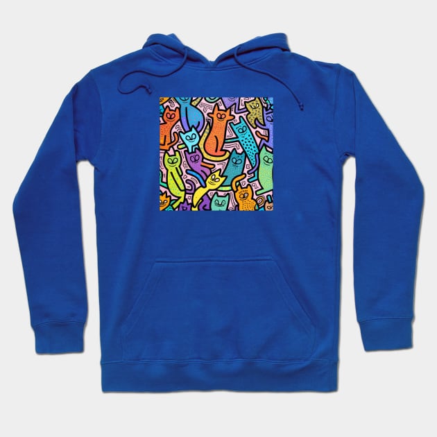 Retro Cat Graffiti Art Hoodie by Afternoon Leisure